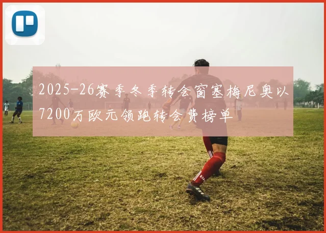 2025-26赛季冬季转会窗塞梅尼奥以7200万欧元领跑转会费榜单